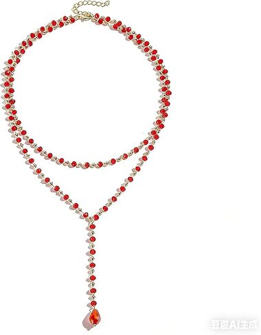 القوطية الطبقات السوداء قلادة قلادة حمراء قلادة خمر قطرة الدم المستعار قلادة قلادة الشرير Dark Tear Drop y قلادة هالوين قلادة in Kuwait