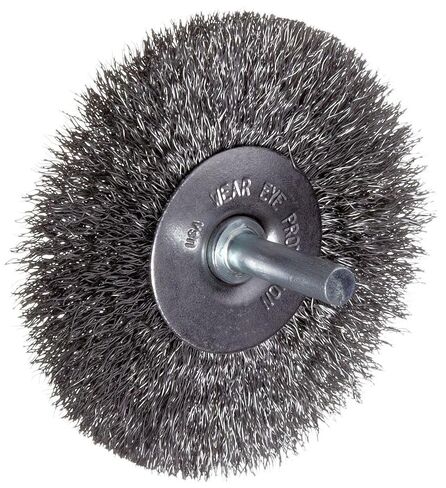 Weiler 36059 Vortec Pro، قطر 3 بوصة، حجم السلك 0.008 بوصة، شعيرات من الفولاذ الكربوني، فرشاة عجلة سلكية مجعدة in Kuwait