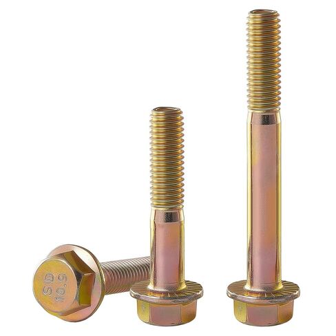 M8 x 30mm Flanged Hex Head Bolts, M8x1.25 Pitch, Grade 10.9 Alloy Steel, Color Zinc Plated, Full Thread, 15 Pack in Saudi Arabia