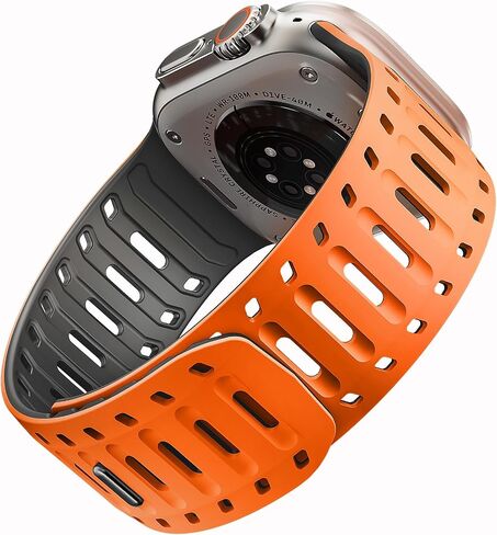 X-it Magnetic Watch Band for Apple Watch Ultra 49mm, 46mm/45mm/44mm, Silicone Sport Strap with Strong Magnet for Men and Women, Compatible with Apple Watch Series 11/10/9/8/7/6/5/4/3/2/1 and SE in Saudi Arabia