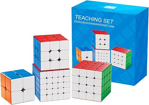 Speed Cube Set - Puzzle Cube, Magic Cube Bundle Collection Cube 2x2 3x3 4x4 5x5 6x6 7x7 Puzzle Cube Toy Gift Box for Children Adults, Pack of 6, Moyu MFJS WCA 2-7 Set (Stickerless) in Saudi Arabia