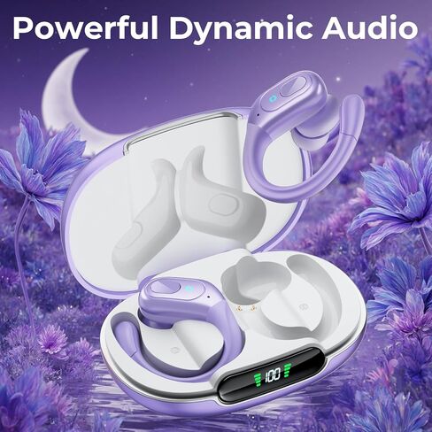 Bluetooth Wireless Earbuds, 90 Hours Playback Sports Headphones with Earhooks, LED Display Case, Sweatproof Earphones with Mic for Gym, Running, Workout in Kuwait