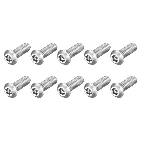 uxcell 10Pcs Torx Security Machine Screws, 1/4-20 x 3/4" 304 Stainless Steel Tamper Resistant Button Head Screws Bolt Full Thread for Anti-Theft Tamper Proof, Silver Tone in Kuwait