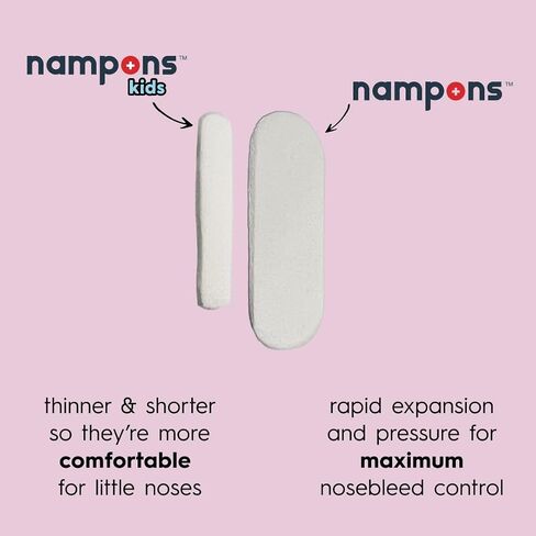 Nampons for Nosebleeds Family Value Pack - 6 Adult & 6 Child Nasal Plug Nosebleed Stoppers. Recommended by Doctors, Pediatricians & Nurses. Safe and Effective to Stop Nosebleeds in Kuwait