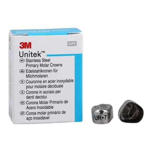 3M Solventum 900127 Unitek Crowns Stainless Steel Primary Molar 1st #7 Upper Right 5/Pk in Kuwait