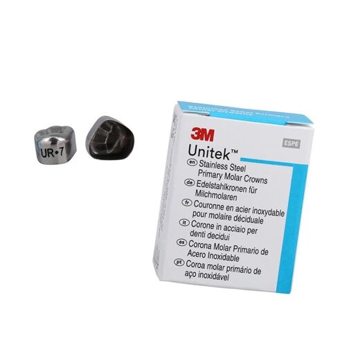 3M Solventum 900127 Unitek Crowns Stainless Steel Primary Molar 1st #7 Upper Right 5/Pk in Kuwait