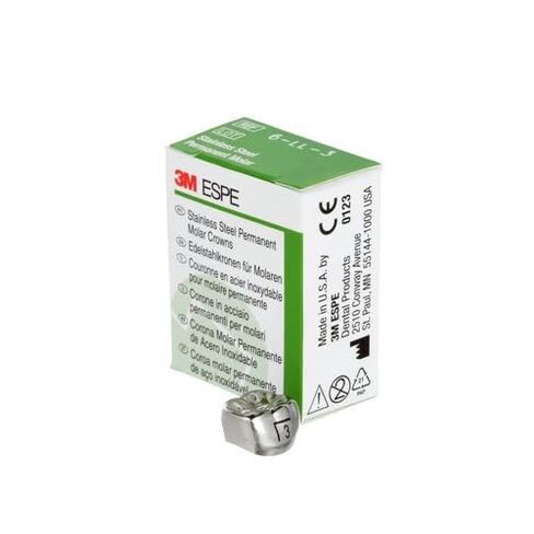 3M ESPE 6-LL-3 Nichro Size #3 Stainless Steel Permanent Lower Left Molars Crowns 5/Pk in Kuwait