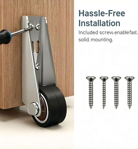 4 pcs Vertical Track Roller Wheel, Heavy Duty Sliding Door Bottom Guide, Load-Bearing Anti-Sag Sliding Door Bottom Rollers, Door & Drawer, Up to 110LBS(50KG) Load Capacity in Kuwait