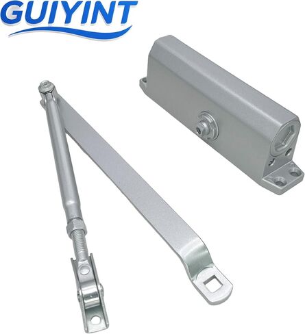 Medium Duty Automatic Door Closer (Silver)- Durable Cast Aluminum, Hydraulic with Adjustable Speed, 3 Mounting Options, ANSI Certified for Commercial, Home, Office, Storefront (Up to 150 lbs) in Kuwait