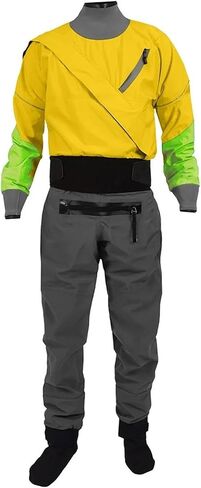 Waterproof Dry Suit For Men, 3 Layers Fabric, Surfing Rafting, Breathable Hoodie, 1 Piece for Dinghy, Sailing, Kayaking(Yellow,LK) in Kuwait