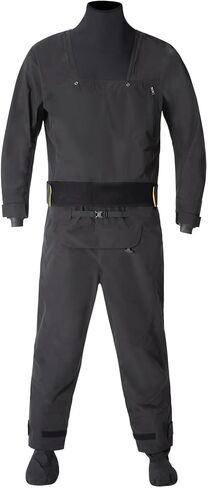 Men Drysuits Latex Cuff And Splash Collar Flatwater Paddling Waterproof Breathable Dry Suit for Dinghy, Sailing, Kayaking(Black,XL) in Kuwait