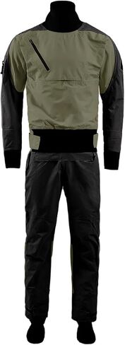 Dry Suit Kayak Waterproof Rain Race For Mud Hunting Fishing Neoprene With Boots for Dinghy, Sailing, Kayaking(Green,L) in Kuwait