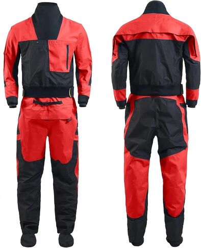 Men Drysuits Latex Cuff And Splash Collar Flatwater Paddling Waterproof Breathable Dry Suit for Dinghy, Sailing, Kayaking(Yellow,XXXL) in Kuwait