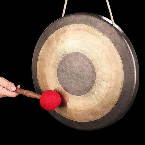 Large gong Brass, Hand Carved, with Mallet/Dedicated Tone/Handcrafted Quality of Choice/Large gong Great for Sound Restoration, Home or Office Classroom gong(Color:1,Size:) in Kuwait