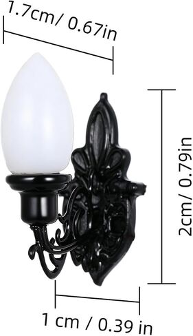 4pcs Dollhouse Wall Light Miniatures Battery Wall Lights Miniature Stuff Lamppost Model Dollhouse LED Light Miniature Wall Lamp Miniature Decor Simulation Wall Lamp Mini Lights Abs in Saudi Arabia