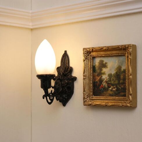 4pcs Dollhouse Wall Light Miniatures Battery Wall Lights Miniature Stuff Lamppost Model Dollhouse LED Light Miniature Wall Lamp Miniature Decor Simulation Wall Lamp Mini Lights Abs in Saudi Arabia