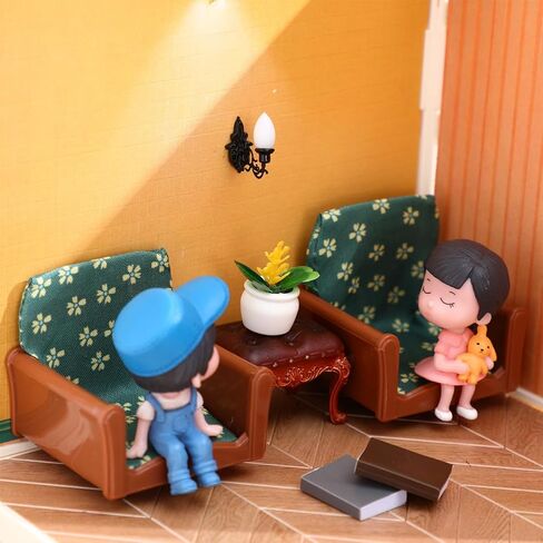 4pcs Dollhouse Wall Light Miniatures Battery Wall Lights Miniature Stuff Lamppost Model Dollhouse LED Light Miniature Wall Lamp Miniature Decor Simulation Wall Lamp Mini Lights Abs in Saudi Arabia