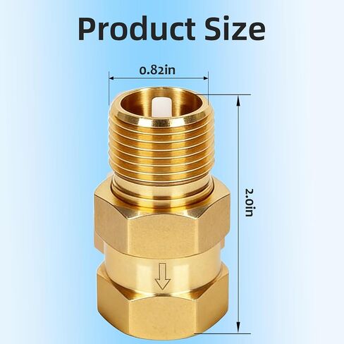 RV Water Heater Backflow Preventer, 1/2" NPT Male to Female Thread Hot Water Heater Check Valve, Lead-Free Brass Check Valve for RV, Camper, Motorhome, Trailer in Kuwait