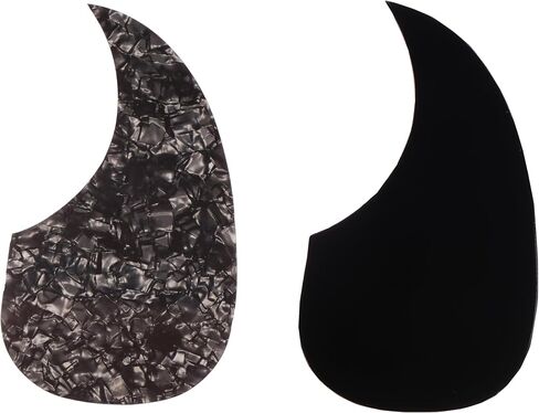 Teardrop Self Adhesive Acoustic Guitar Pickguard Anti-Scratch Plate Replacement Parts for Acoustic Guitar (Black pearl) in Saudi Arabia