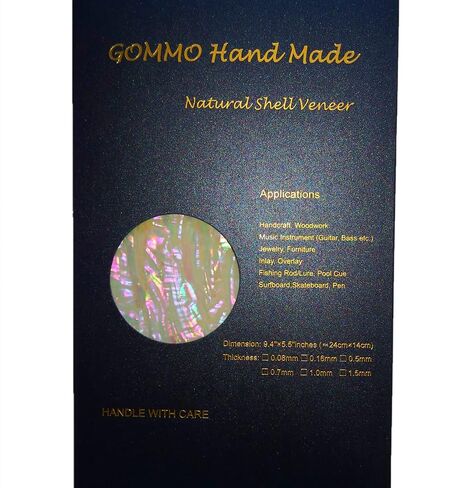 أوراق قشرة أذن البحر من GOMMO الطبيعية للترصيع والتراكب مرنة مع شريط خلفي (240 مم × 140 مم) (بيج) in Kuwait