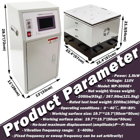 TECHTONGDA Variable Frequency Vibration Test Bench Vertical/Horizontal Vibration Testing Table Machine Heavy-Duty Frequency Vibration Tester 1-400Hz Adjustable Frequency 1.5KW 110V in Kuwait