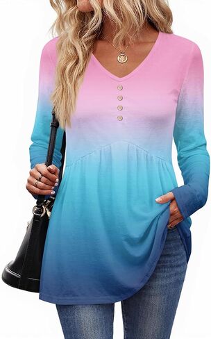 Ladies Tops and Blouses for Women Dressy Casual Button Down Shirts Peplum Tops for Women Plus Size Fall Clothes in Saudi Arabia
