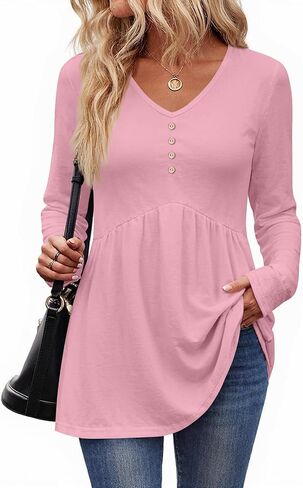 Ladies Tops and Blouses for Women Dressy Casual Button Down Shirts Peplum Tops for Women Plus Size Fall Clothes in Saudi Arabia