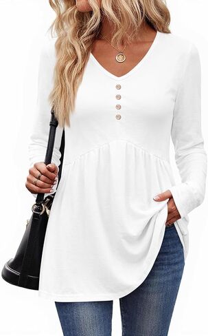 Ladies Tops and Blouses for Women Dressy Casual Button Down Shirts Peplum Tops for Women Plus Size Fall Clothes in Saudi Arabia