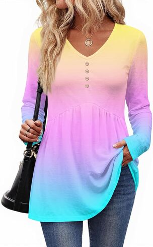 Ladies Tops and Blouses for Women Dressy Casual Button Down Shirts Peplum Tops for Women Plus Size Fall Clothes in Saudi Arabia