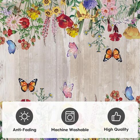 Artoid Mode Wood Flowers Butterfly Spring Area Rug, Summer Home Decor Low-Profile Washable Door Mat for Entryway Bedroom Living Room Laundry Room Indoor 2x3 Feet in Saudi Arabia