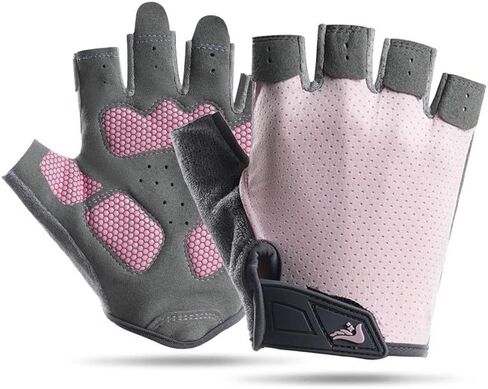 Womens Workout-Fingerless-Gloves with Anti-Slip Palm, Breathable-Grip-Sport-Gloves for Cycling Weightlifting Gym Sports Training in Kuwait