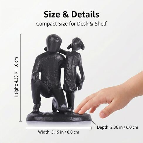 Father Daughter Figurine – Iron Dad and Daughter Gift for Father’s Day, Memorial or Birthday, Sentimental Sculpture Statue from Little Girl, Stepfather or Toddler Daughter, Valentine’s Gifts in Saudi Arabia