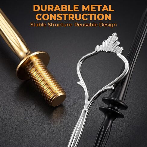 6 Sets 3 Tier Cake Stand Hardware, Tiered Tray Hardware Kits with 6 Pack Dessert Forks, Cake Fruit Plate Stand Handle Fitting Holder for Serving Dessert Cupcake Dish Food in Kuwait