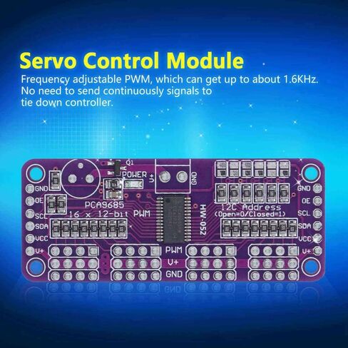 PCA9685 محرك سيرفو سائق 16 قناة 12 بت IIC PWM وحدة تحكم للروبوتات DIY (PCA9685) in Kuwait