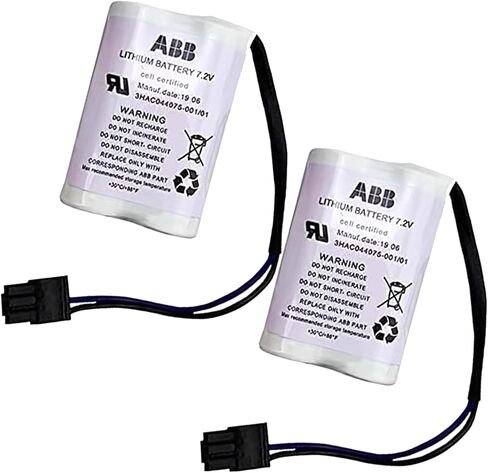(2-Pack) بطارية ليثيوم 3HAC044075-001/01 7.2 فولت 3600 مللي أمبير في الساعة لبطارية ABB Robot CPU SMB 3HAC044075-001/ABB3HAC16831-1/ABBTA521 in Kuwait