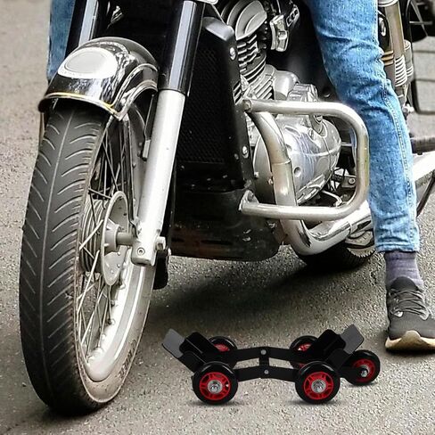 Amosfun Motorcycle Tire Booster Dolly Puller Tool with 5 Wheels - Emergency Vehicle Mover for Tricycles and Electric Bikes Heavy Duty Tire Roller for Garage Use in Kuwait