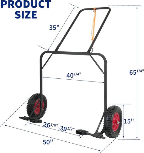 JEXTRA Snowmobile Dolly سعة تحميل عالية التحمل تصل إلى 700 رطل، تصميم رافعة مع إطارات سميكة مقاس 15 بوصة لسهولة المناورة ومناسبة لورش العمل أو الكراجات لعربات الثلج المتوسطة والصغيرة الحجم in Kuwait