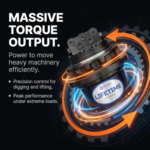 Precision Final Drive Motor Compatible with Bobcat E35, Excavator, Pre-Filled with Oil, Fully Assembled Hydraulic Travel Drive Motor, Heavy-Duty Metal Construction, Durable & Reliable in Saudi Arabia