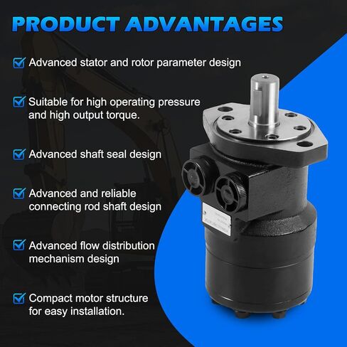 101-1029-009 | 101-1029 Hydraulic Motor | Direct Replacement for Eaton Char-Lynn H Series | Cast Iron High Torque | Displacement 200cc/r | Maximum Pressure 124BAR | 2 Bolt Flange Mount | in Kuwait