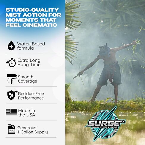 سائل الضباب ذو الأساس المائي من SurgeFX Aura Essence، سعة 1 جالون - عصير آلة الضباب الاحترافية لأشعة الإضاءة والليزر in Kuwait