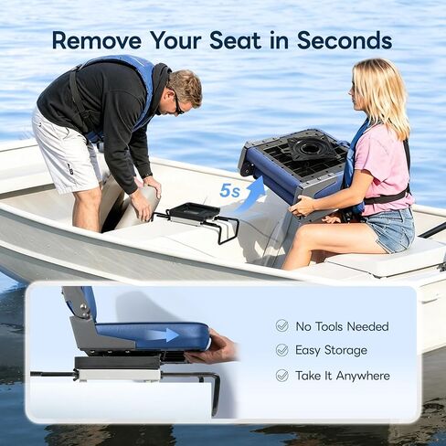 Marinexplore 2 حزمة المشبك على مقعد القارب يتصاعد مع قاعدة دوارة سريعة الإصدار لجون الصيد باس كاياك قارب Skiff، قابل للتعديل 7.5-18 بوصة in Saudi Arabia