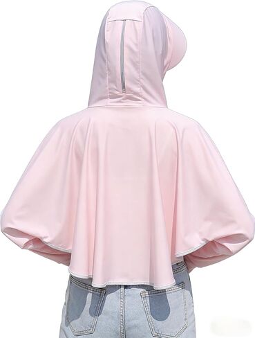 UPF50 Women Cooling Quick Dry Sun Cape Jacket w Full Face Neck Cover Hiking in Kuwait