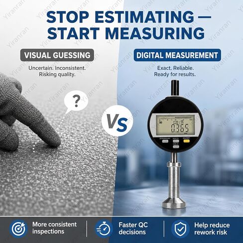 0-6.5mm Digital Surface Roughness Meter, Digital Surface Profile Gauge, ±0.003mm Accuracy, 0.001mm Resolution, mm/inch, USB Rechargeable for Sandblasting & Coating Inspection in Kuwait