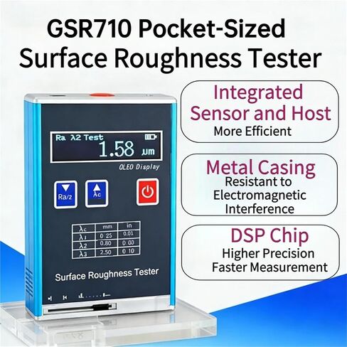 Surface Roughness Tester, GSR710 Pocket Surface Roughness Tester Portable High Precision Digital Gauge Ra/Rz/Rq/Rt Handheld Quality Inspection in Kuwait