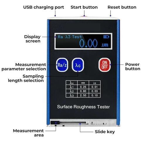Surface Roughness Tester, GSR710 Pocket Surface Roughness Tester Portable High Precision Digital Gauge Ra/Rz/Rq/Rt Handheld Quality Inspection in Kuwait