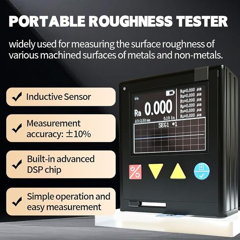 ZFX-R1 Surface Roughness Gauges, Portable Roughness Tester, Handheld Surface Roughness Tester with High Precision, 7 Parameters (Ra/Rz/Rq/Rt/Rp/Rv/Rc), for Metal & Non-Metal Surface Measurement in Kuwait