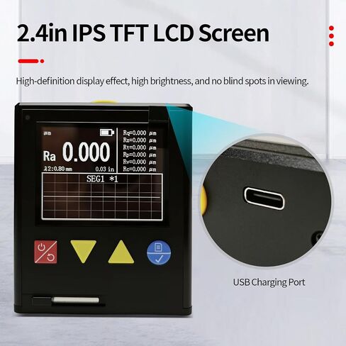 ZFX-R1 Surface Roughness Gauges, Portable Roughness Tester, Handheld Surface Roughness Tester with High Precision, 7 Parameters (Ra/Rz/Rq/Rt/Rp/Rv/Rc), for Metal & Non-Metal Surface Measurement in Kuwait
