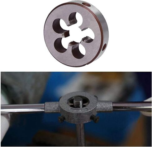 M14 x 1mm HSS متري مجموعة الصنبور والقالب الخيط والخيط المستدير يموت اليد اليمنى HSS تفتق لهجة فضية (2 قطعة) in Kuwait