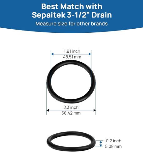 3-1/2" Commercial Sink Drain Replacement Parts: (3 Pack) Sealing O-Ring for Valve, Waste Drain Valve Accessory Fitting, Perfect Fit with Sepaitek Drain in Kuwait