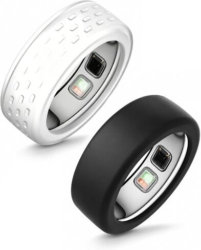 6 عبوات من حافظات السيليكون لـ Oura Ring 5، غطاء حلقة ناعمة مضادة للخدش، حماية خفيفة الوزن للاستخدام اليومي واللياقة البدنية، مقاس M (مقاس 10-13) أسود + أبيض + وردي + أحمر + أزرق + أخضر in Kuwait